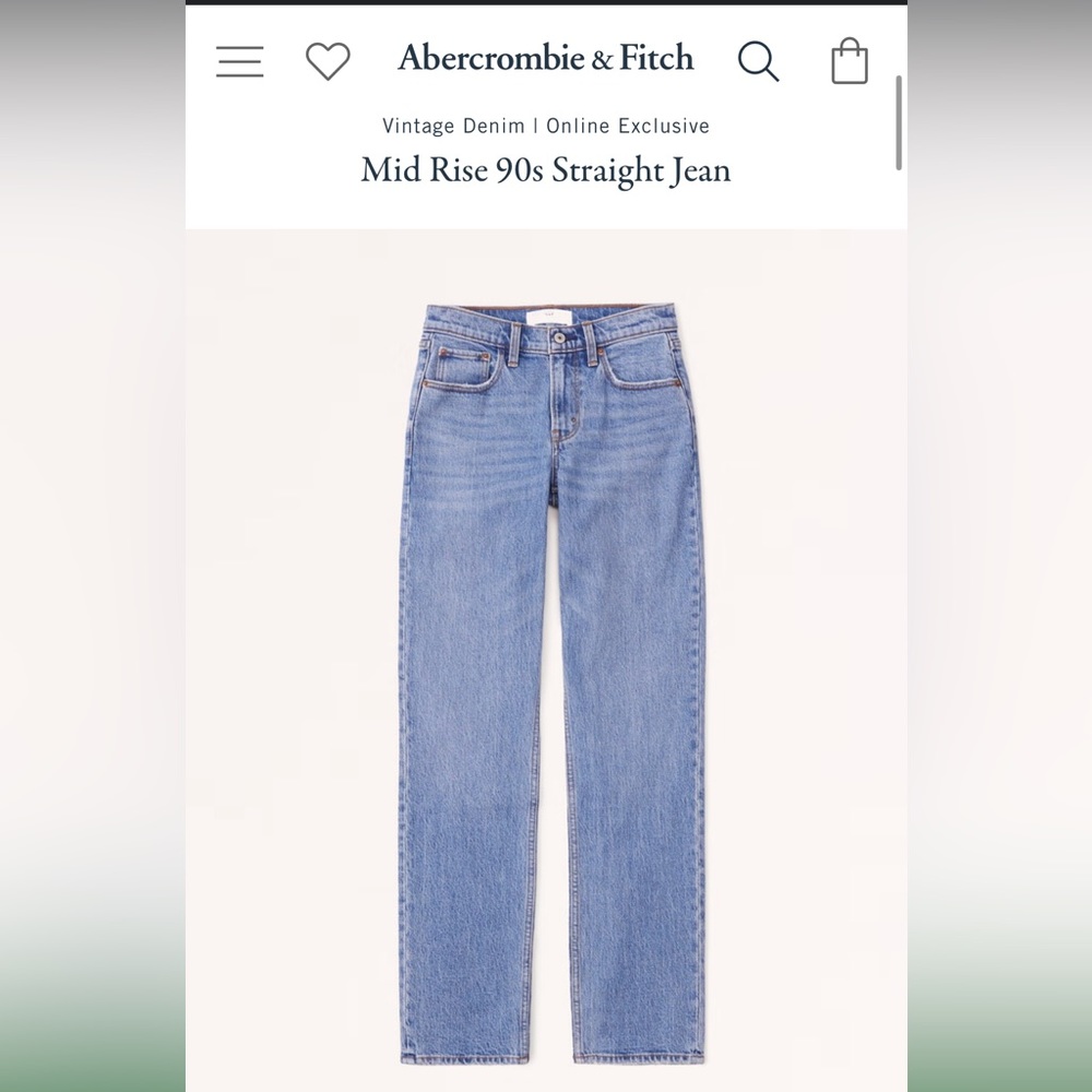 Abercrombie Straight Leg Mid Rise Jeans